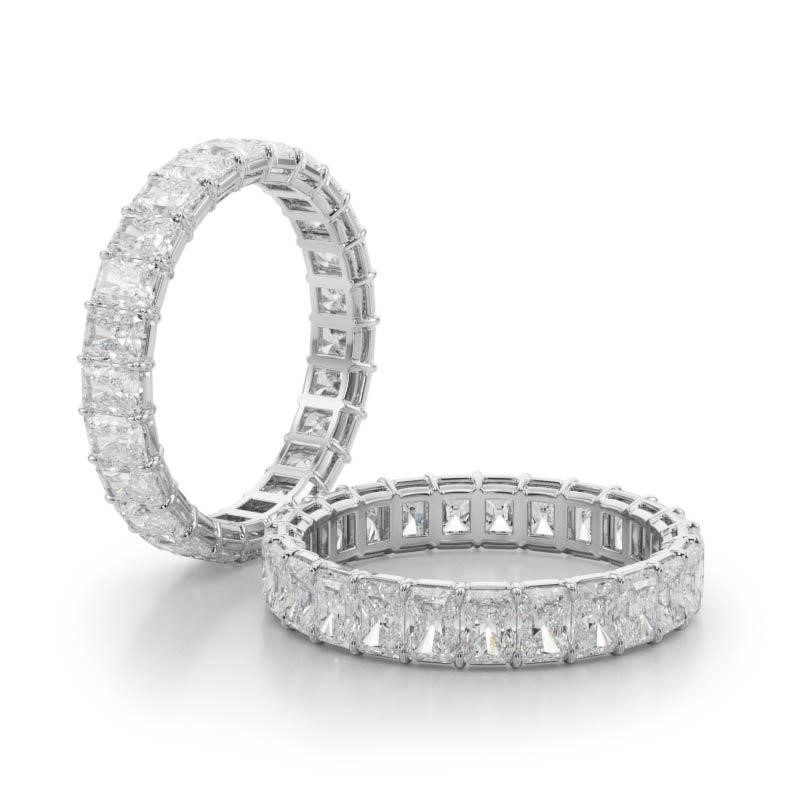 radiant cut diamond eternity ring