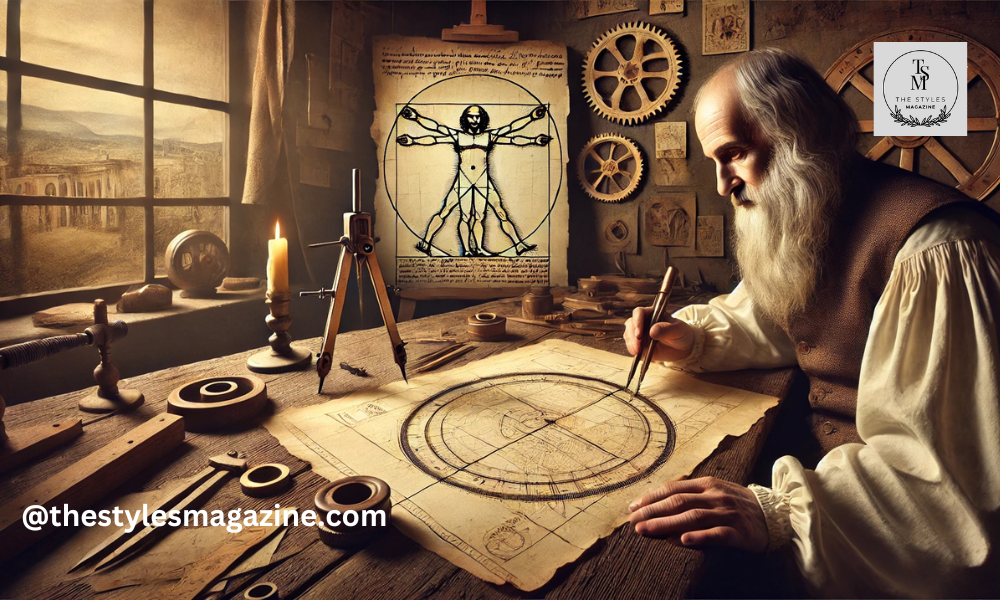 bussola to measure angles within a circle leonardo da vinci